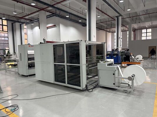 柔軟なカスタマイゼーションを持つ産業用換気システムのためのPLC制御モジュール化ガラス繊維フィルター折りたたみ生産ライン